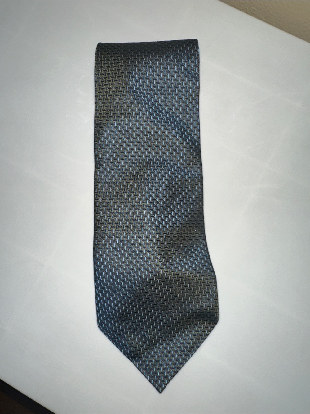 Woodward Men's Blue Green Woven Pattern Tie